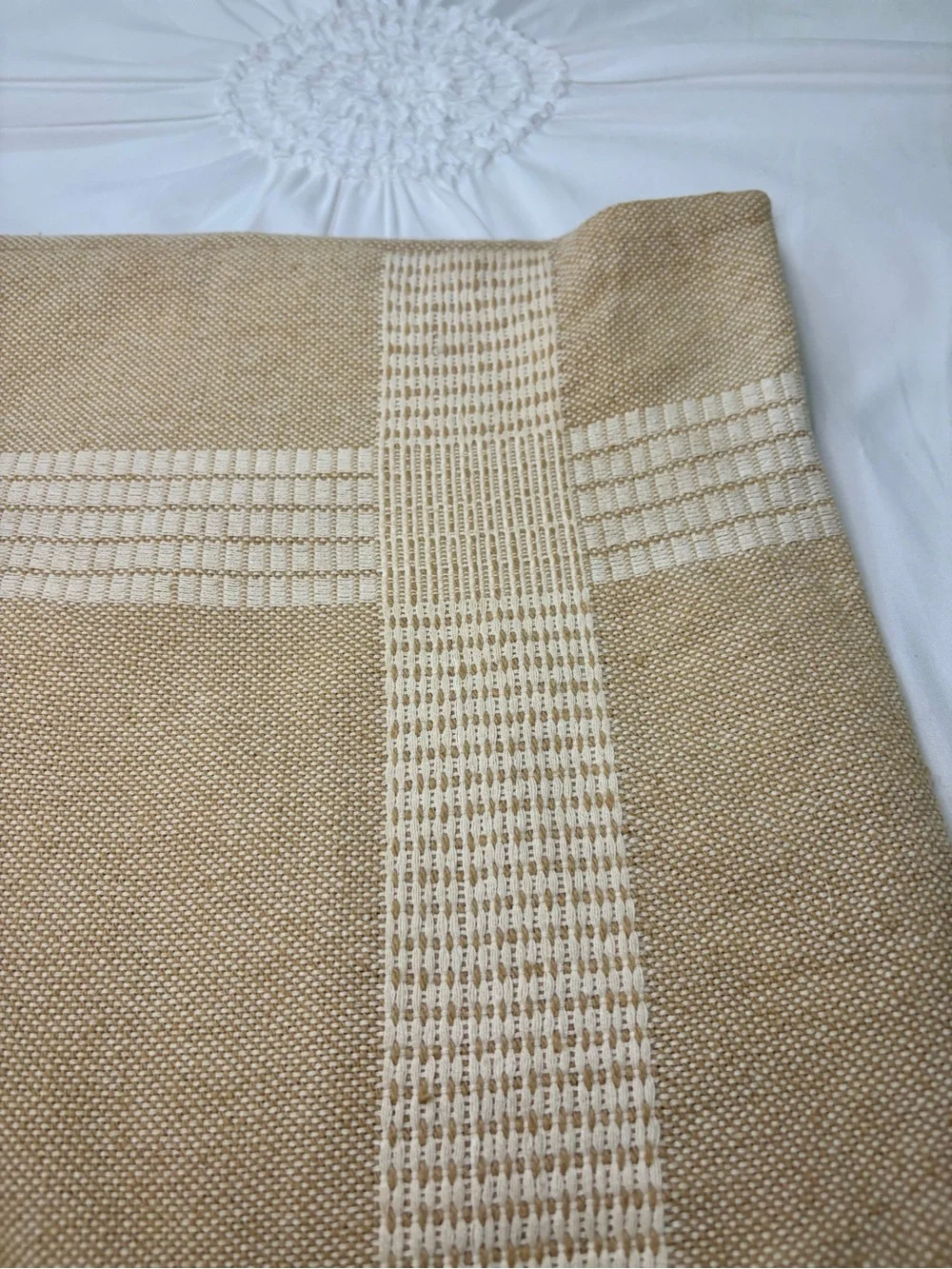 Threshold Studio McGee Neutral Tan & Cream Cotton Toss Pillow Cover 24 x 24